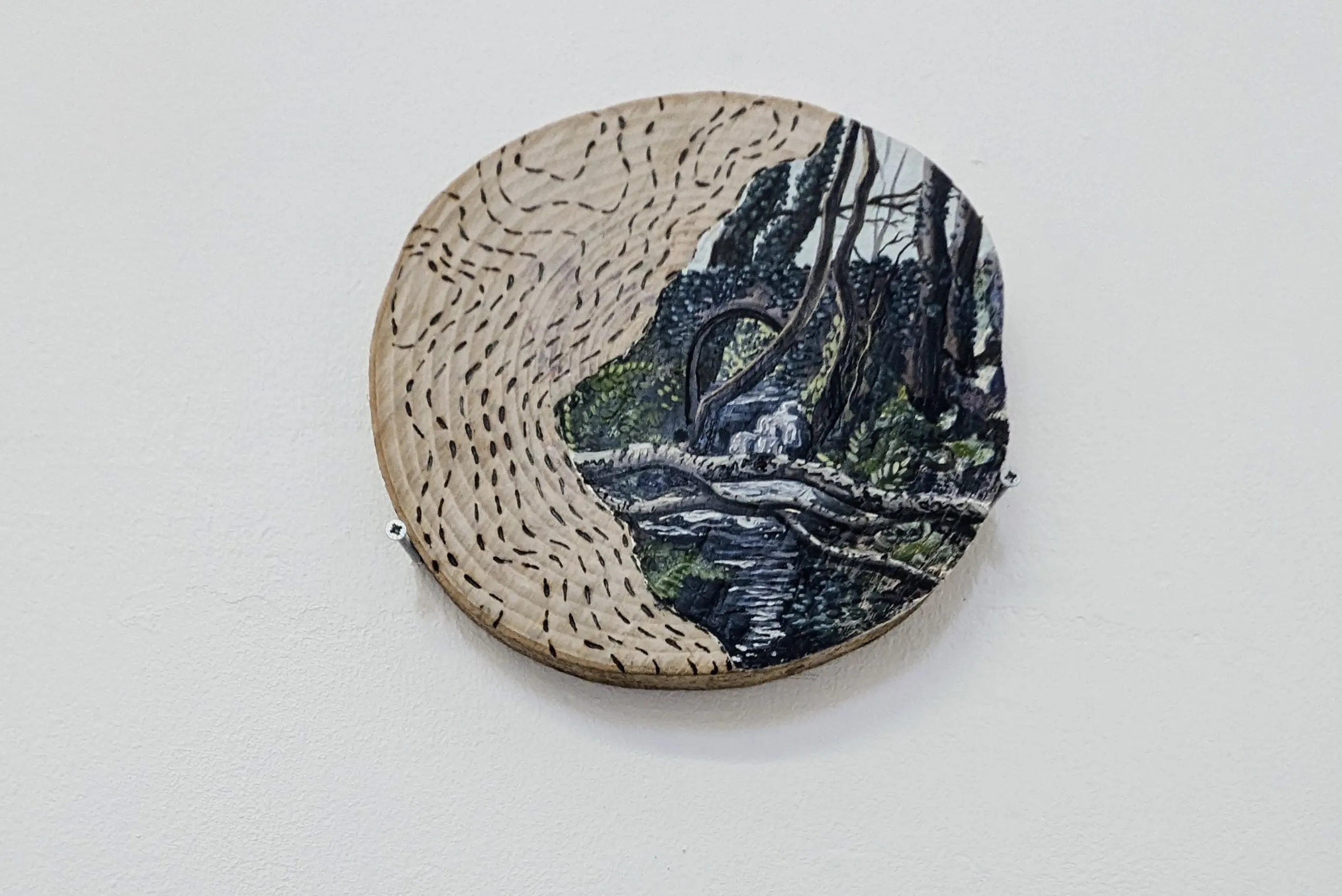 Bridge with Topographs — oil and soil on wood